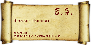 Broser Herman névjegykártya